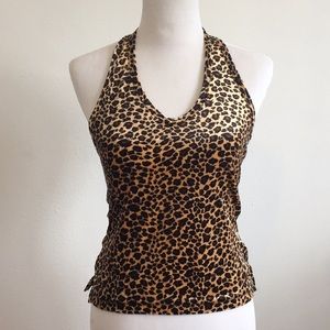 Vintage Leopard Print Halter Top